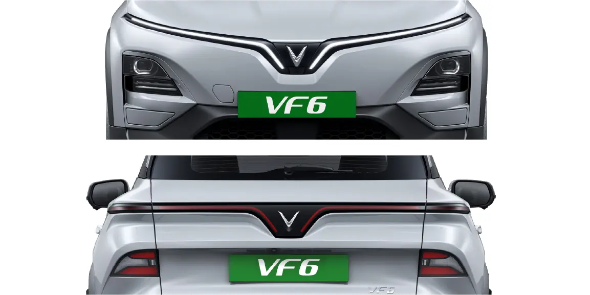 Front and rear of the VinFast VF 6
