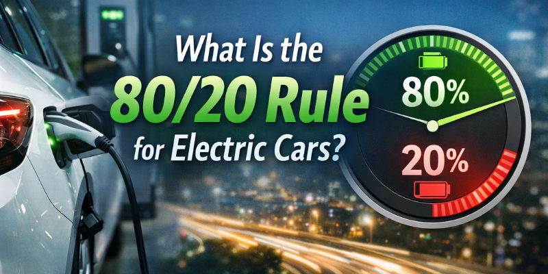 What is the 80/20 rule for electric cars showing EV charging levels for battery health